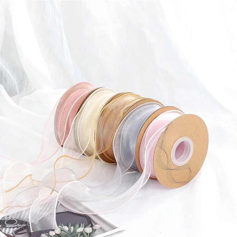 💞Phụ Kiện Trang Trí Bánh Kem💞 Ruy Băng Voan 4cm