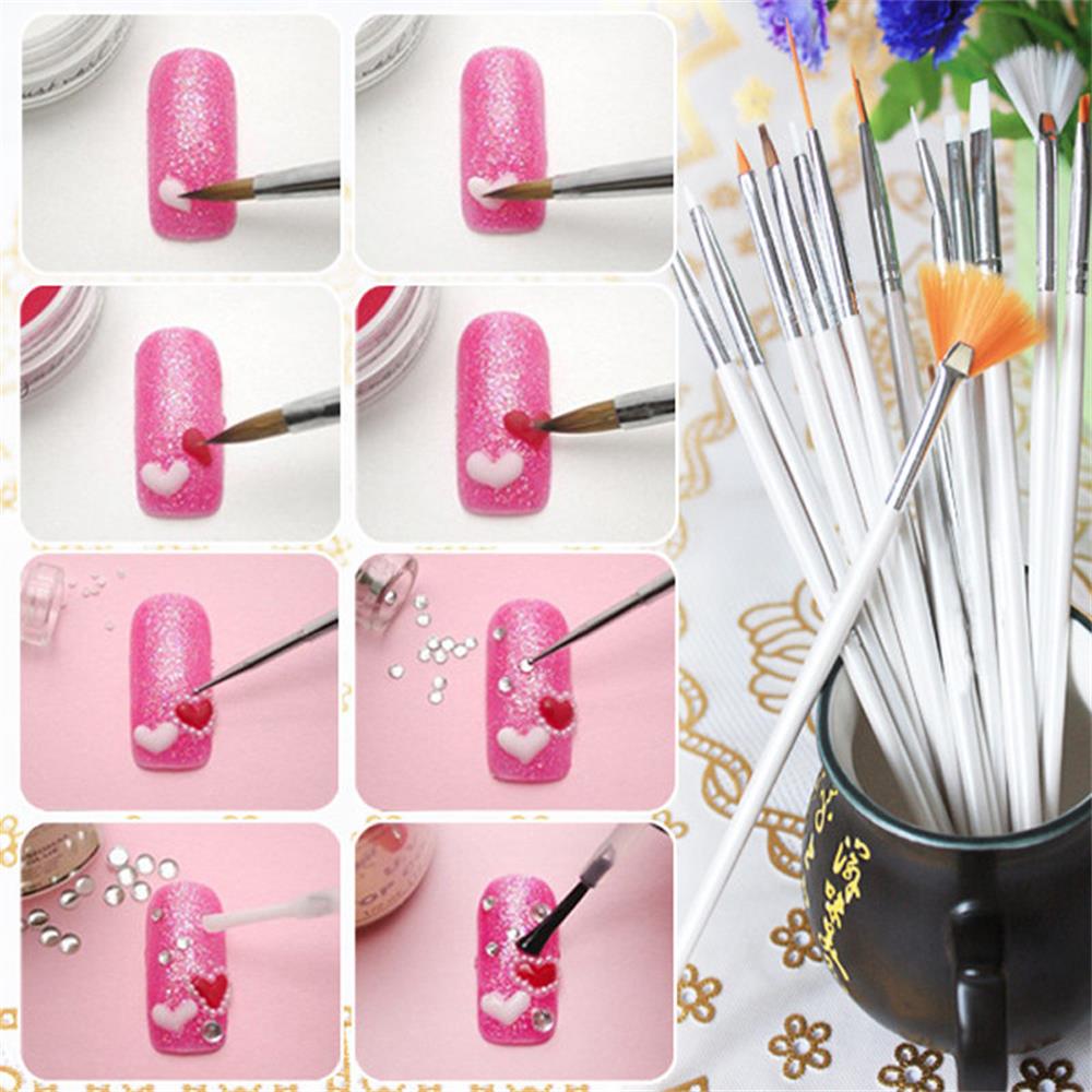 Bộ 20 Cọ Vẽ Móng Tay Gel UV DIY Gradient Đầu Cọ Acrylic|Bút Vẽ MóNg Tay NhiềU MàU SắC