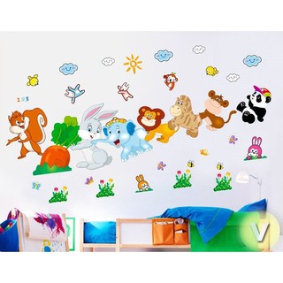 Decal dán tường Thú nhổ cà rốt số 3
