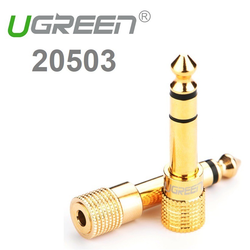 Đầu jack chuyển đổi âm thanh từ cổng 6.5mm đực sang cổng 3.5mm cái UGREEN 20503