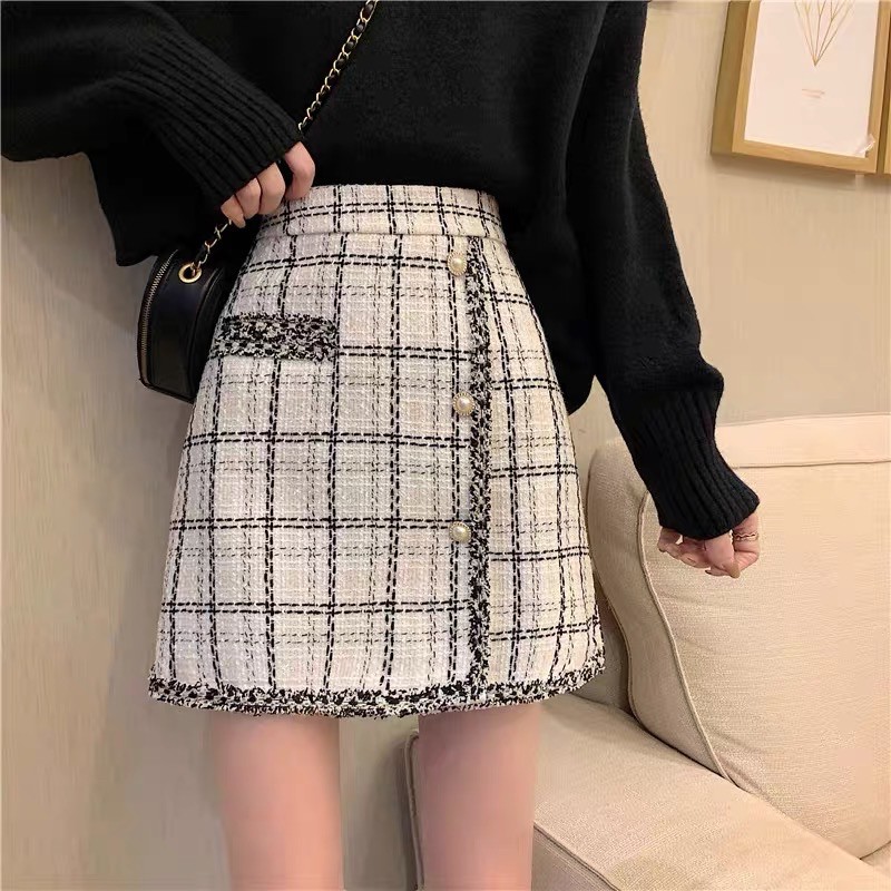 Chân váy dạ Tweed