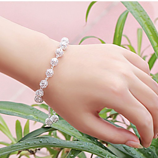 Vòng tay nữ bạc bí ngô bi rỗng tròn 8ly giá sỉ ma bạc s925 bán chạy thời trang hàn quốc SPB-LT115 | BigBuy360 - bigbuy360.vn