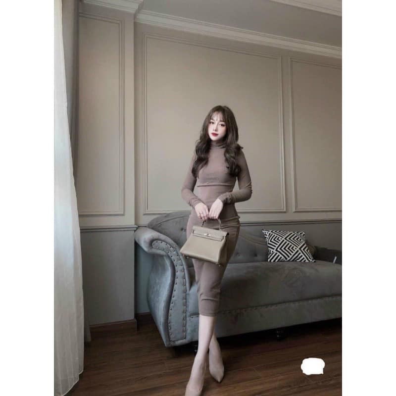 Váy dài cổ lọ 3 SIZE mã 115 (kèm ảnh thật, video) | BigBuy360 - bigbuy360.vn