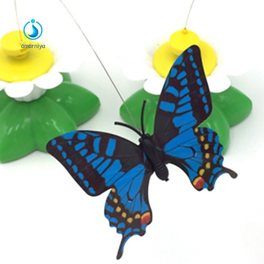 Đồ Chơi Tương Tác Chạy Pin Xoay Được Hình Bướm Nhiều Màu Sắc Cho Mèo Cưng