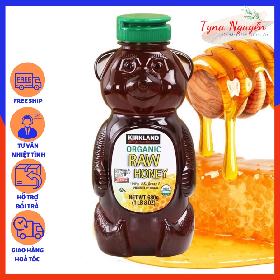 Mật Ong Gấu Kirkland Signatur Organic Raw Honey (680g)