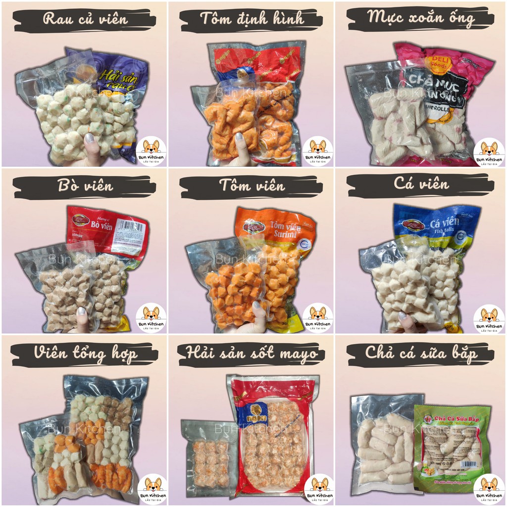 [NOWSHIP] Viên chiên xiên que, viên thả lẩu Việt 200g/500g