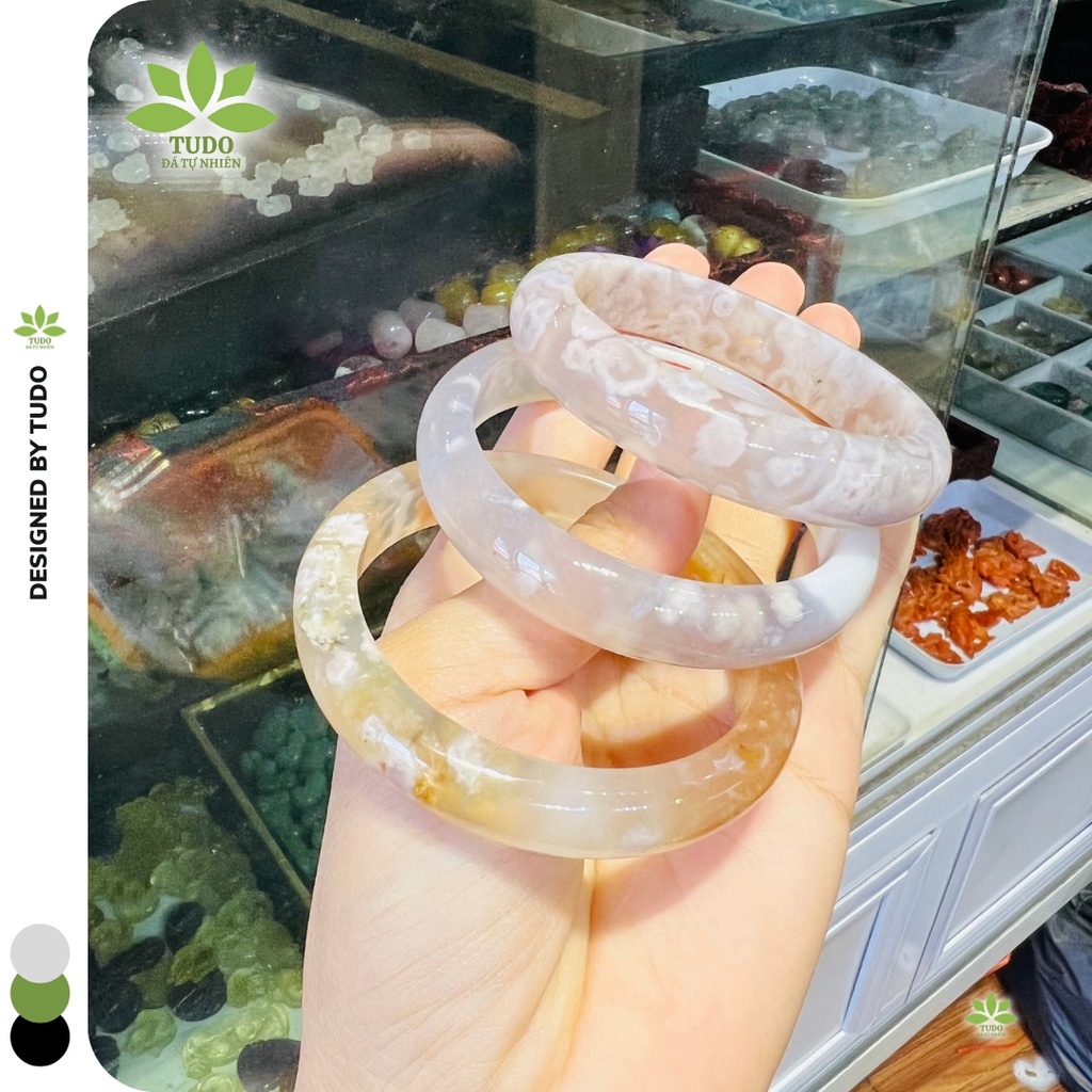 Vòng Tay Nữ bản hẹ MN hoa anh đào TUDO đủ size- không kén mệnh, Hàng này thường dính gốc, sờ cớn tay, màu thì super đẹp