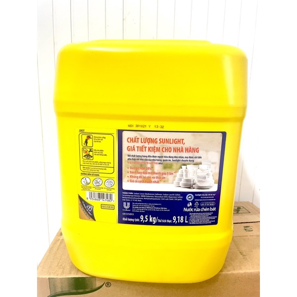 Nước Rửa Chén SUNLIGHT can nhựa lớn 9.5kg