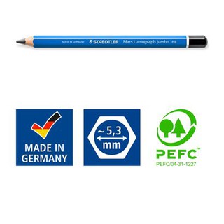 Chì phác thảo thân bự STAEDTLER Mars Lumograph ® 100J JUMBO (HB/2B/4B/6B/8B)
