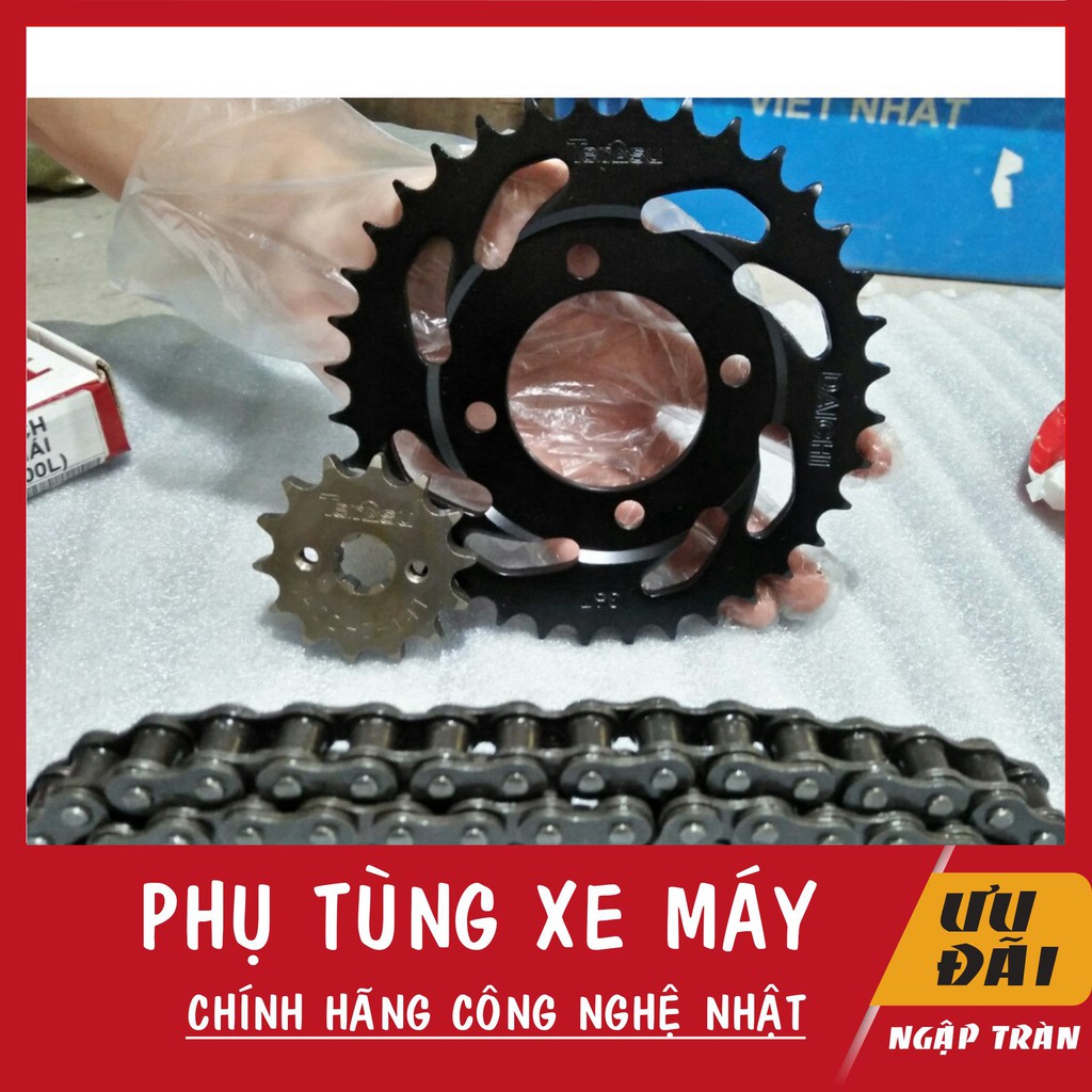 Nhông xích Dream Thái chính hiệu Daichi thông số (14T-36T–108L) nhông dập , sơn tĩnh điện