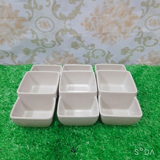 Chén chấm 3 ngăn melamine màu nâu hàng cao cấp - c107n
