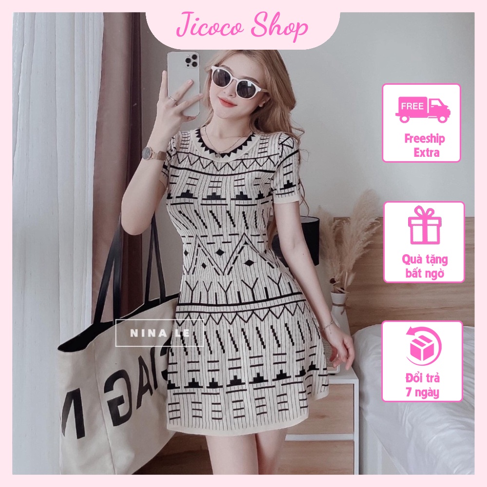 Váy đầm nữ len cao cấp đẹp dáng ngắn quảng châu