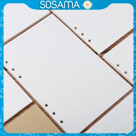 Giấy sổ còng SOSAMA ruột sổ còng A5 A6 6 lỗ trơn, caro, kẻ ngang đa dạng SN-001341