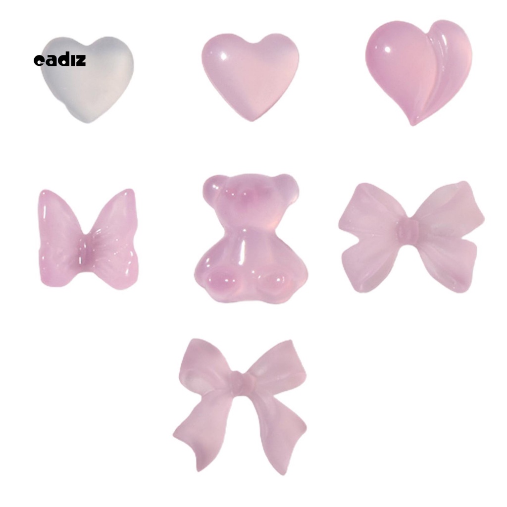 Bộ Phụ Kiện Trang Trí Móng Tay Hình Trái Tim Đính Đá Xinh Xắn