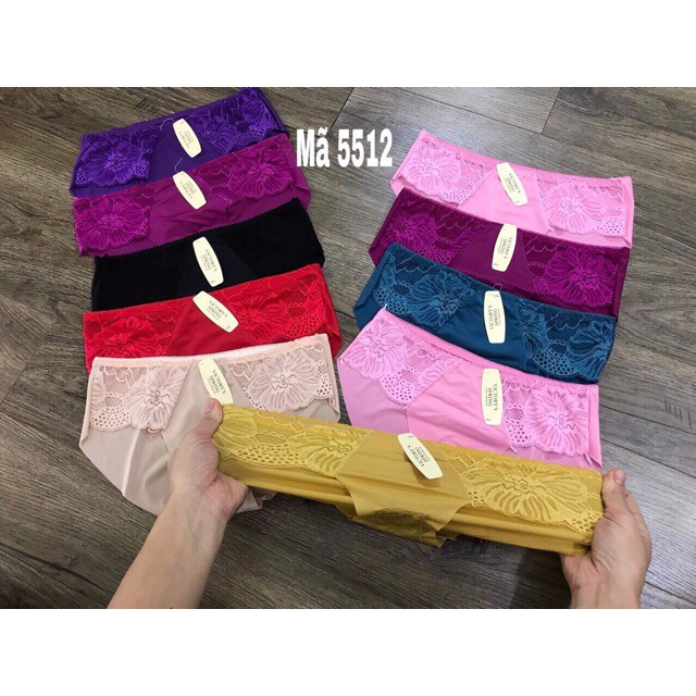 [Mã 12FASHIONSALE1 giảm 10K đơn 50K] Quần Lót Su Trơn Phối Ren Lụa - QL 5512