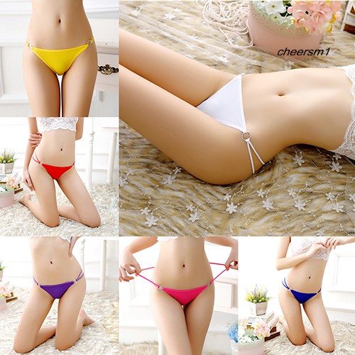 Women Sexy Iron Ring Link Hollow Design Bowknot G-String T-Back Panties Thongs | BigBuy360 - bigbuy360.vn