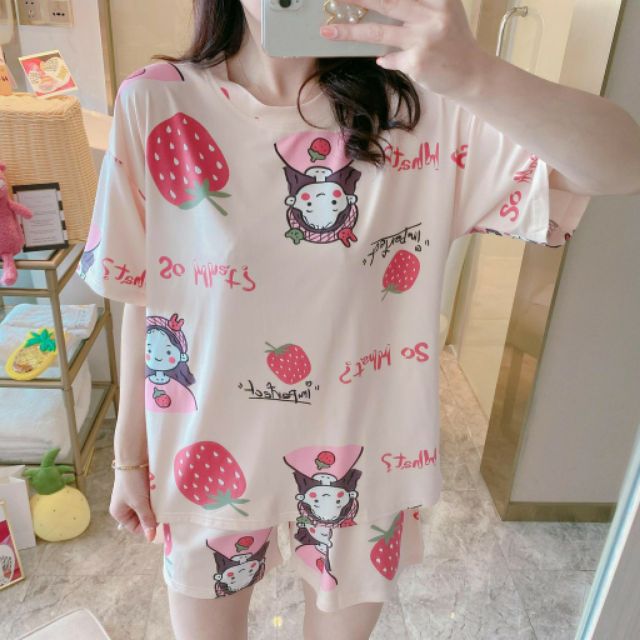 Bộ đồ mặc nhà cộc tay thun sữa mềm mát dễ thương [BC10] HÀNG QUẢNG CHÂU | BigBuy360 - bigbuy360.vn