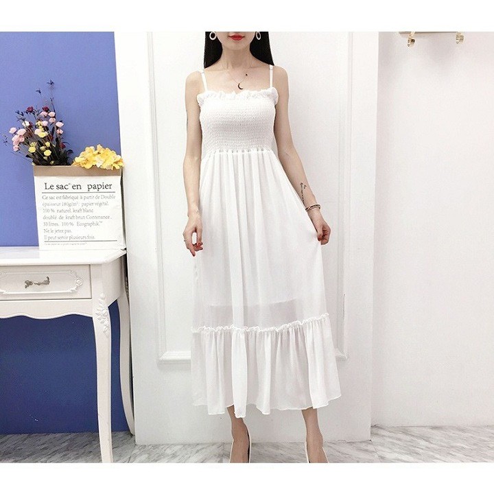 Đầm Maxi Voan Hai Dây Hàng Cao Cấp Quảng Châu Nhập Khẩu (Kèm ảnh thật) | BigBuy360 - bigbuy360.vn