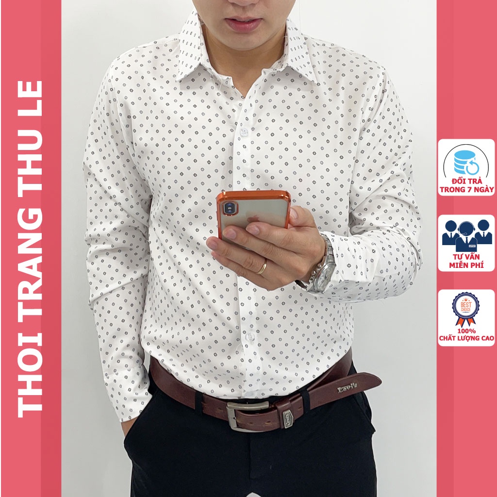 Áo sơ mi nam  hàn quốc giá rẻ công sở trắng đẹp Thu Lê GẠO