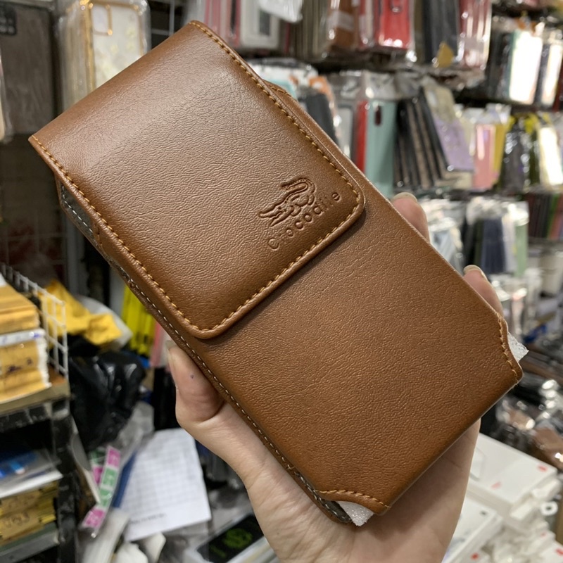 Bao da đeo nịt 2ngăn thời trang cho điện thoại