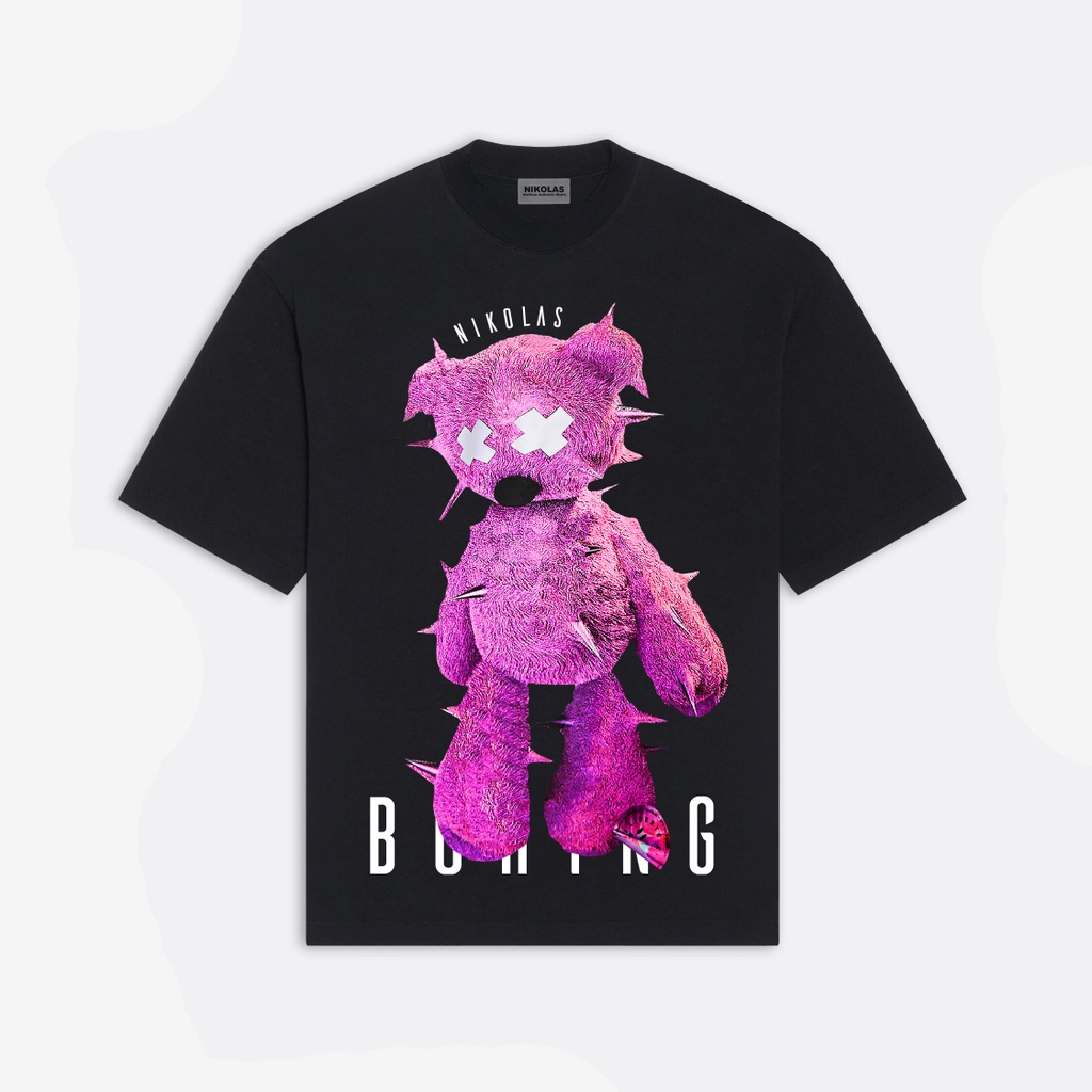 Áo thun Unisex Nikolas 100% Cotton Pinky Bear Tee