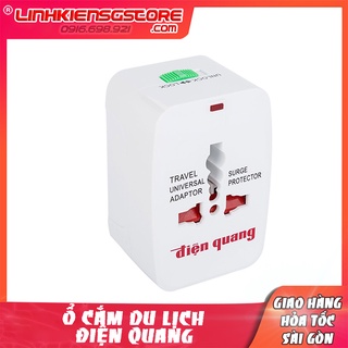 Ổ cắm du lịch Điện Quang ĐQ ESK TV01 nhựa ABS chịu nhiệt tốt,tự ngắt khi quá tải