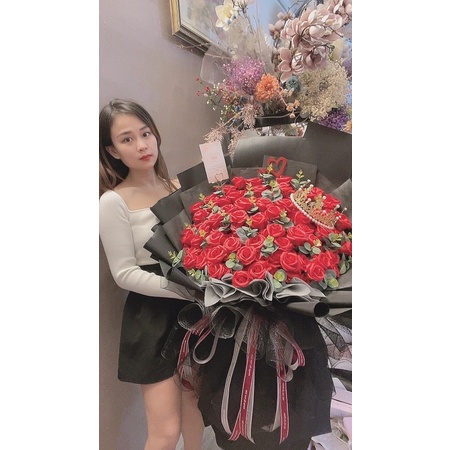 [-70k ship] Bó sáp 4 lớp 150bông siêu cao cấp. Dài 1.1m, rộng 65cm. Có Hoả Tốc. Chọn màu hoa ib