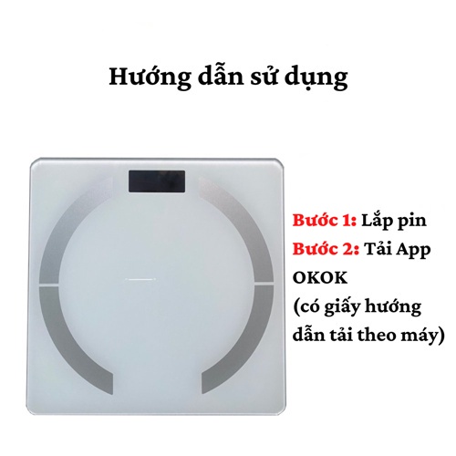 Cân điện tử  Cân sức khỏe cao cấp thông minh kết nối App điện thoại bluetooth phân tích mỡ và chỉ số cơ thể