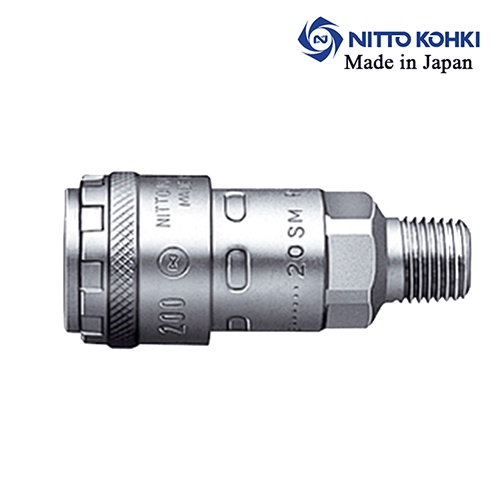 Khớp nối nhanh khí nén một chạm 200-SM, Nitto - Nhật Bản
