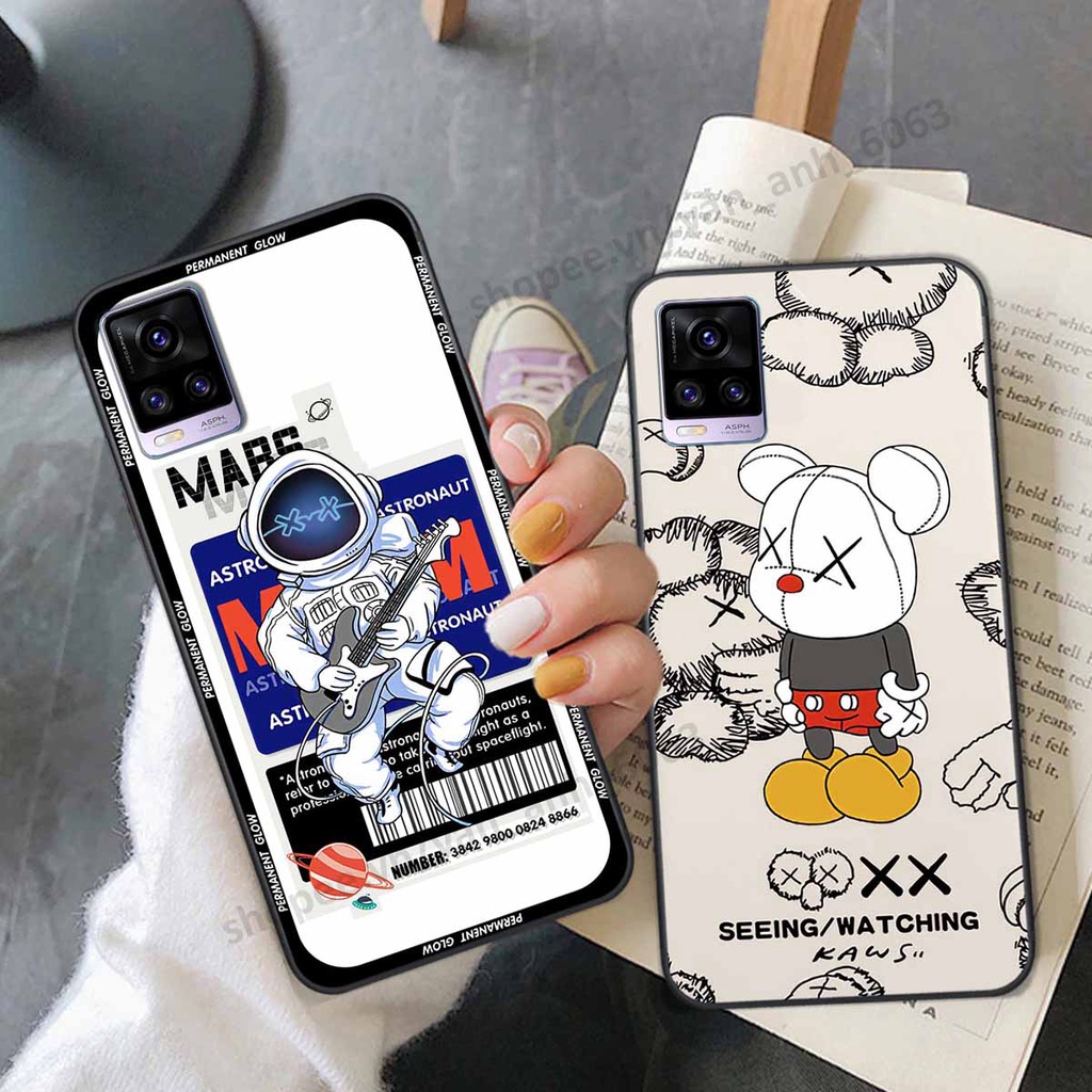 Ốp Vivo V20 be@r brick mars thời trang, ốp lưng điện thoại viền dẻo siêu chất