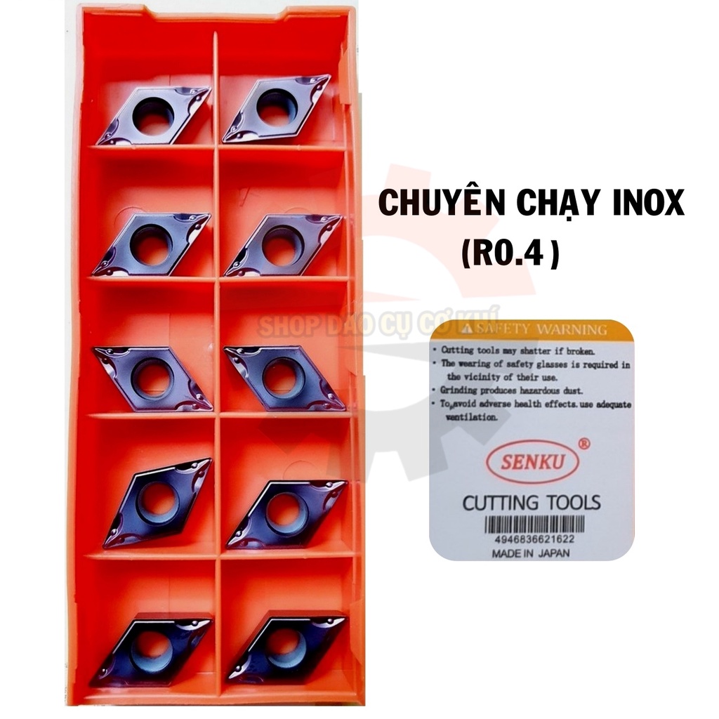 Mảnh chíp tiện DC11 cao cấp Nhật Bản góc mũi R.2, R0.4, R08 chạy gang,  sắt thép, inox, nhôm, tinh bóng