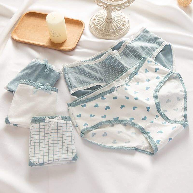 Set 5 quần lót cotton nữ sinh tình yêu trong sáng_NuciFera