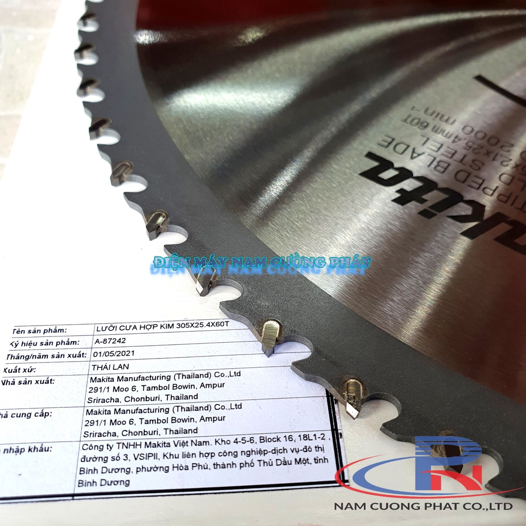 Lưỡi cắt sắt hợp kim Makita 305x25.4x60T A-87242- Dùng cho máy cắt LC1230