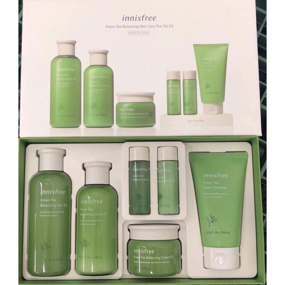 [AUTH] BỘ DƯỠNG TRÀ XANH INNISFREE GREEN TEA BALANCING SPECIAL SKIN CARE EX SET 6 MÓN