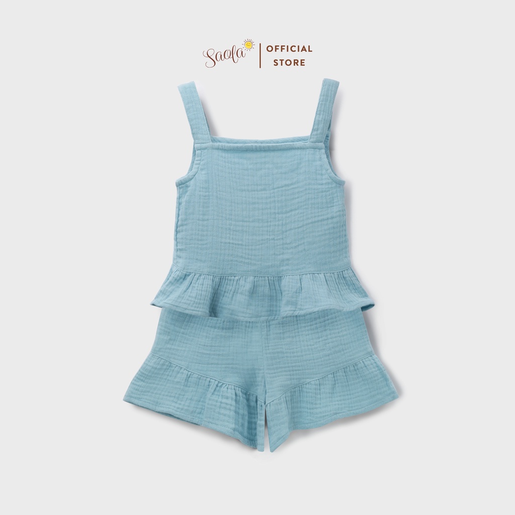 Bộ Hai Dây Bé Gái Chất Liệu Muslin Mềm Mịn Thoáng Mát - 3 Màu - SAOLA KIDS