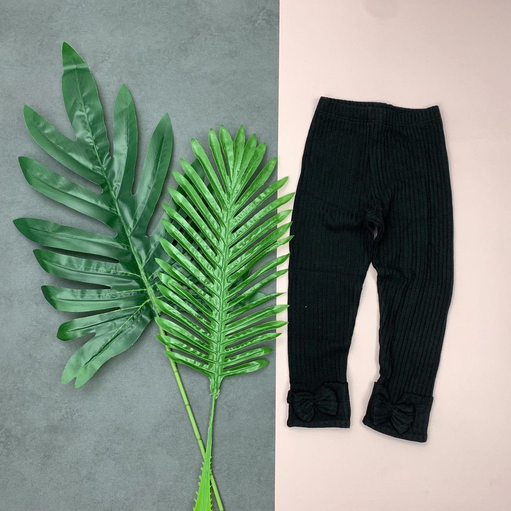 Quần len tăm dài thu đông nơ gấu bé gái size 1-10T, cho bạn từ 9-30kg. Chất len lì đẹp, dày dặn, đanh tay