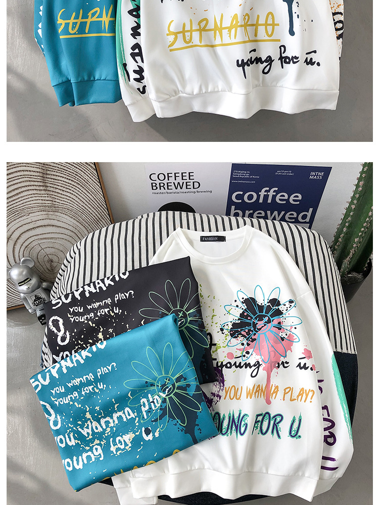 Áo Sweater Tay Dài In Họa Tiết Cá Tính Sành Điệu Cao Cấp | BigBuy360 - bigbuy360.vn