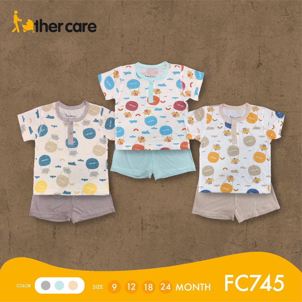 Bộ Quần áo trẻ em FatherCare Nẹp trụ CT - Voi (Họa tiết - Trơn) FC745