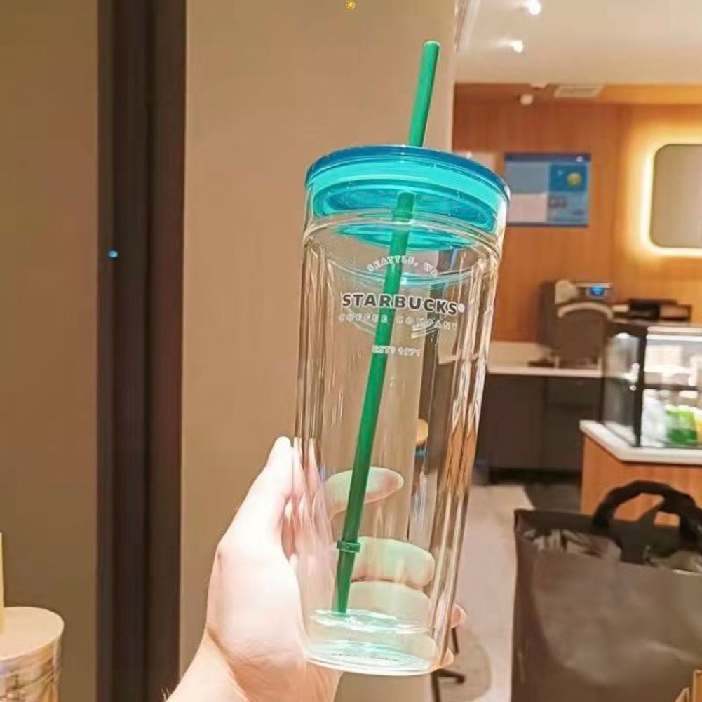 473Ml/710Ml Có Thể Tái Sử Dụng Trong Suốt Starbucks Tumbler Đổi Màu Lạnh Ly Sầu Riêng Tumbler Nhựa Tumbler Có Ống Hút Nhựa cốc