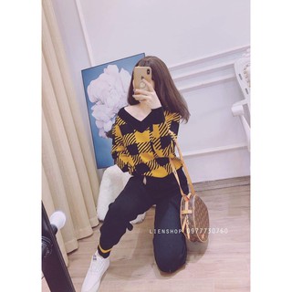 Set bộ len kẻ hàng QCCC chất đẹp