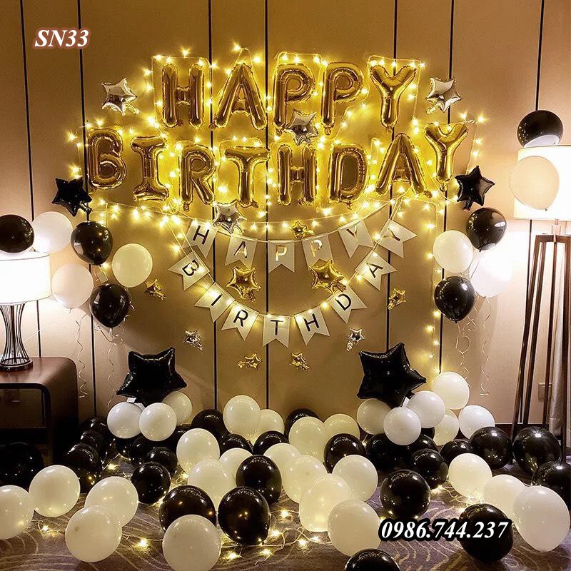  Set bóng trang trí sinh nhật Happy Birthday kèm đèn Led