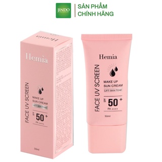Kem chống nắng HEMIA dưỡng trắng nâng tone SPF50+ 100% tự nhiên, Thấm mướt nhanh, mịn màng nhập khẩu chính hãng Hàn Quốc thumbnail