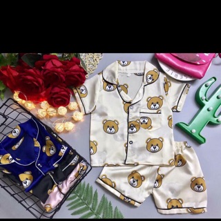 Bộ pizama lụa cho bé