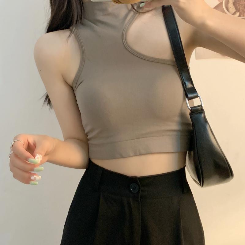 061809 Áo Lửng Hai Dây Cổ Yếm Phong Cách Thời Trang Quyến Rũ Dành Cho Nữ