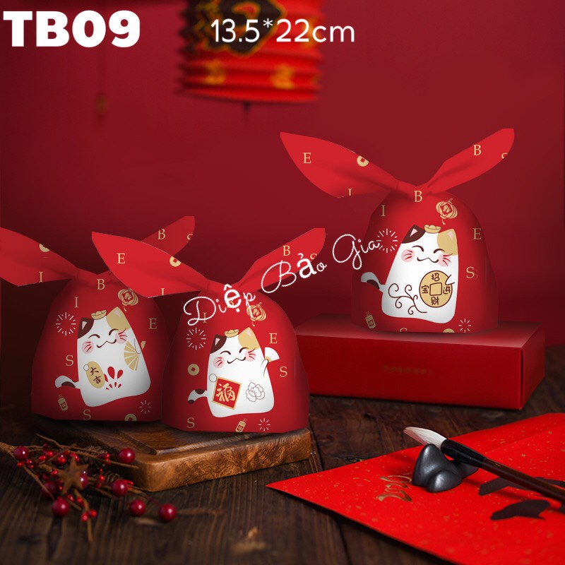 Túi đựng bánh/kẹo tai thỏ Mèo Cười TB09 (10c)