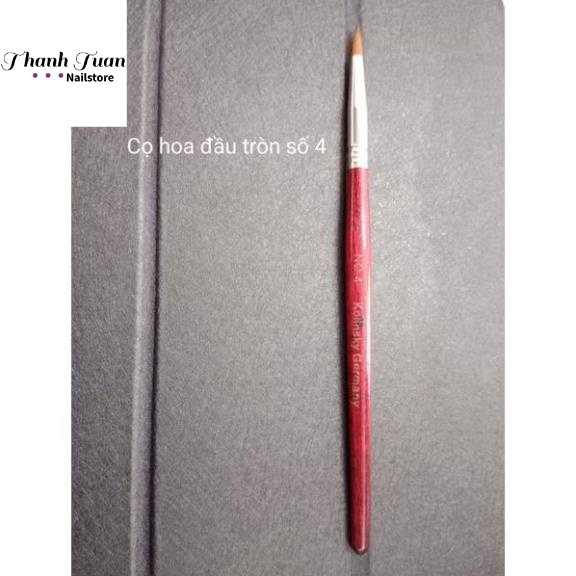 Cọ đắp hoa cán gỗ - nặn hoa Kolinsky Germany đầu tròn cao cấp   - Phụ kiện đồ nail