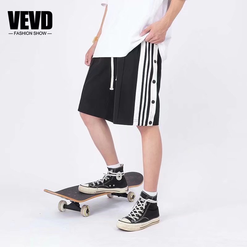 Quần Short Thể Thao Ống Rộng Kẻ Sọc Hai Bên Hông Thoải Mái Thời Trang Mùa Hè Cho Nam