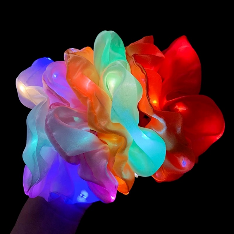 Băng Đô Co Giãn Màu Trơn Có Đèn LED Thời Trang Hàn Quốc Cho Nữ