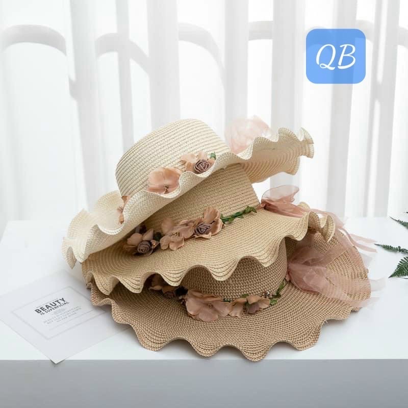 NÓN CÓI HOA ĐI BIỂN VÀNH SÓNG MŨ NỮ CHỐNG NẤNG VÀNH RỘNG