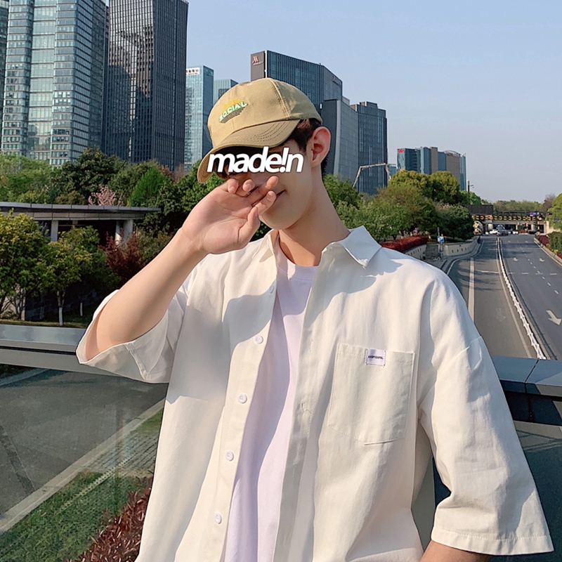 Áo Sơ Mi Nam Tay Ngắn Màu Trơn Thời Trang Hàn Quốc | BigBuy360 - bigbuy360.vn